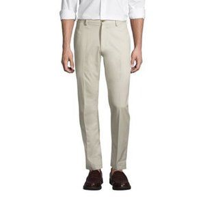NWT LANDS' END MEN'S TAILORED FIT NO IRON CHINO PANTS LIGHT STONE 31 & 35